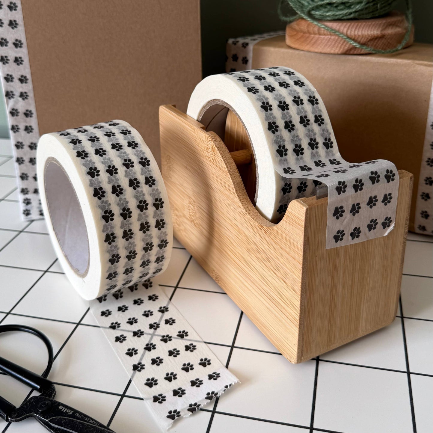 Cascayde - Paw Print  Paper Tape 48mm - Eco Friendly Packaging Tape
