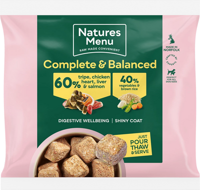 Natures Menu Frozen Nuggets Tripe, Chicken Heart, Salmon