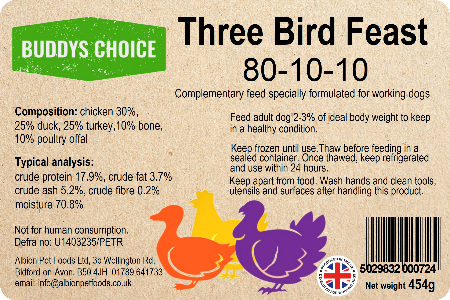 Buddys Choice 80/10/10 Three Bird Feast 454g